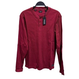 Buffalo David Bitton Men’s S Nirvana Heather Red Long Sleeve Henley Shirt NWT - Picture 1 of 7