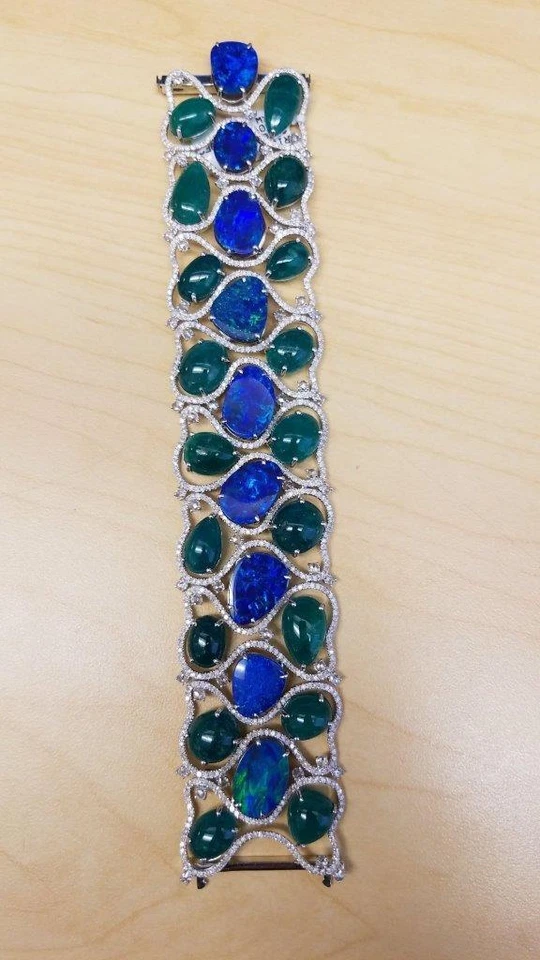 ¡¡ÚLTIMA LLAMADA!! PULSERA DE DIAMANTES ESMERALDA ÓPALO NEGRO ORO 18KT ESTILO WINSTON $80000 Foto 1 de 1