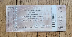 The Fray Concert Ticket Stub Jun 16 2007 DTE Energy Music Theatre Michigan - Picture 1 of 2
