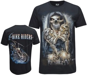 Camiseta Grim Reaper Calavera Motocicleta Ciclista Brilla en la Oscuridad 100% Algodón M - 3XL - Imagen 1 de 3