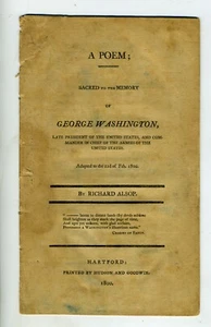 POLITICAL -1800 GEORGE WASHINGTON POEM BOOKLET. - Picture 1 of 1