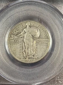 PCGS VF30 CAC 1921 STANDING LIBERTY QUARTER SCARCE KEY DATE BEAUTIFUL EYE APPEAL - Picture 1 of 3