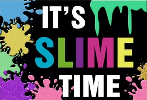 SLIME GLITTER GLUE BIRTHDAY PARTY BANNER BACKDROP DECORATION - Picture 1 of 4