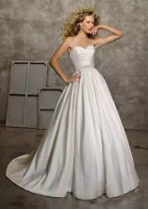 Abito da sposa Mari Lee di Madeline Gardner bianco ricco lusso taffettà stile #4524 - Foto 1 di 10