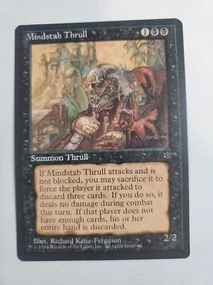 MTG Magic The Gathering Card Mindstab Thrull Summon Thrull Black Fallen Empires  - Image 1 of 2