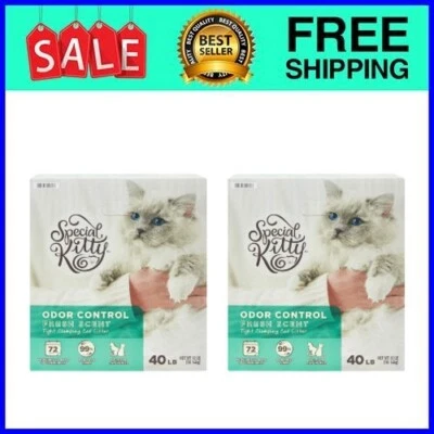 Special Kitty Odor Control Tight Clumping Cat Litter, Fresh Scent, 40 lb 2 Pack