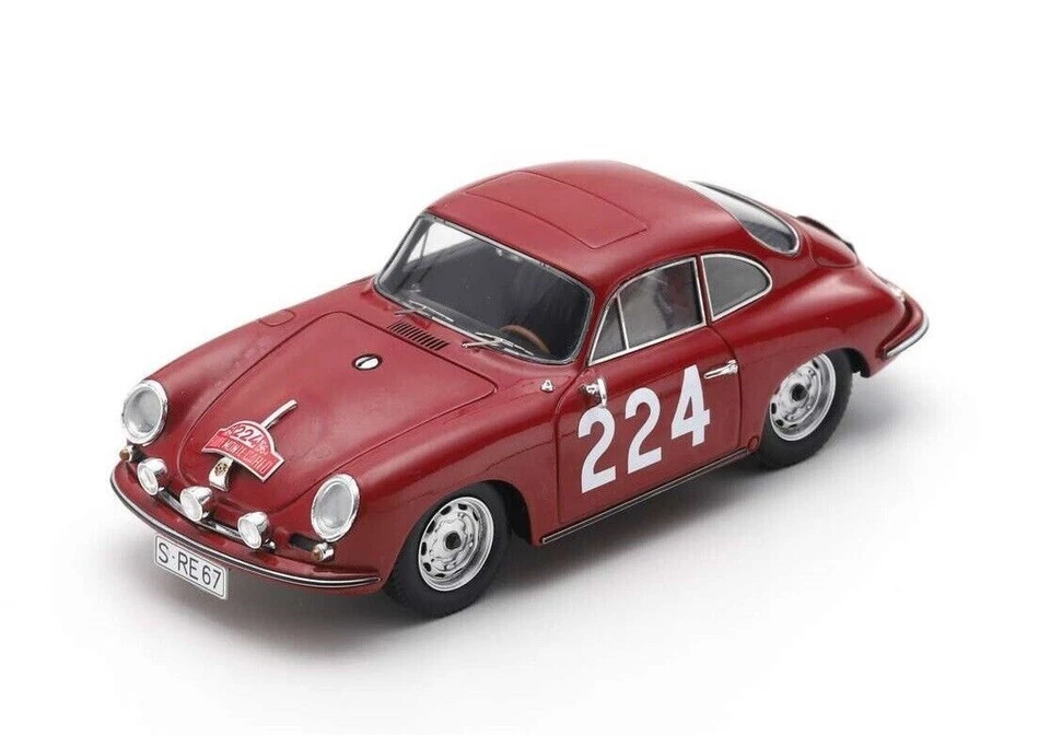 1/43 PORSCHE 356B CARRERA 2 #224 MONTE CARLO 1964 KLASS WENCHER SPARK S6601 RARE - Immagine 1 di 1