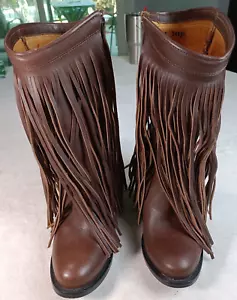 Stivali western Nuevo Rancho da donna in pelle con frange taglia 8 - FATTI A MANO in Messico - Foto 1 di 20