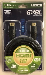 Cable digital G&BL Classic HDMI 3,0 metros, cable de alta velocidad, negro - Imagen 1 de 2
