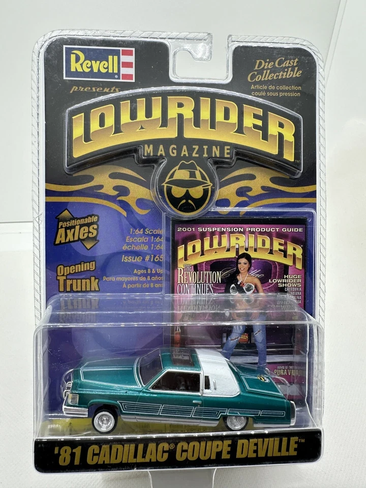 Revell Lowrider Magazine 1981 Cadillac Coupe Deville 1:64 Green Diecast Car 2004 - Image 1 of 4