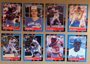 1988 Donruss Baseball 8 Card Lot - Rated Rookie - Bo Jackson - David Wells - Picture 1 of 2