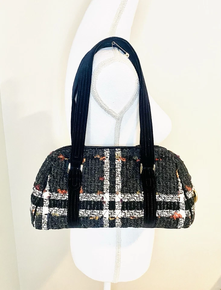 Vera Bradley клетку твидовый бархат наплечная сумка сумочка сумка - Изображение 1 из 4