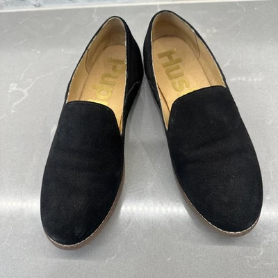 Hush Puppies Black Suede Wren Loafer Flats Shoes Sz 8 Womens - Image 1 of 4