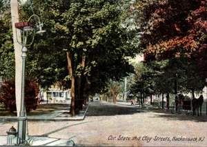 Postal de Hackensack NJ State Clay Street Nueva Jersey - Imagen 1 de 3