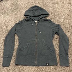 American Giant blau Baumwolle Hoodie Damen klein durchgehender Reißverschluss schwer hergestellt in den USA EUC - Bild 1 von 6