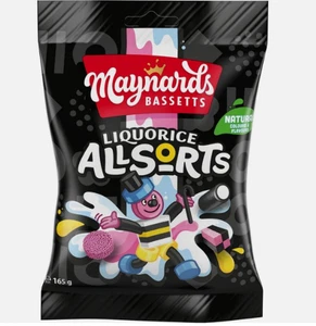 Maynards Bassetts Liquorice Allsorts Sweets Sharing Bag 350g - Picture 1 of 2