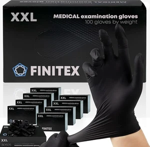Guantes de nitrilo negro FINITEX 5 mil 1000 piezas sin polvo sin látex - Imagen 1 de 7