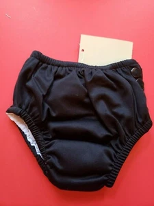 UNISEX INFANT LEVERET REUSABLE SNAP SWIM DIAPER BLACK SZ 3-6 MONTHS UPF 50+ NWT - Picture 1 of 11
