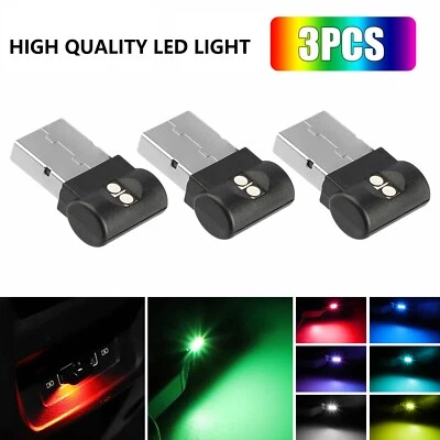 Mini Lamp Bulb Accessories LED USB Car Interior Neon Atmosphere Ambient Light 3x - Image 1 of 4