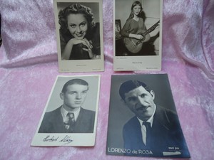 4 Postkarten UFA Film Fotos Hertha Feiler, Marina Vlady usw. je 9 x 14 cm