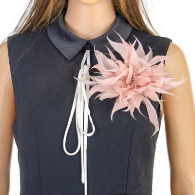  Goose Feather Flower Corsage Hair Clip Women Wedding Party Brooch Hairpin - Image 1 of 4