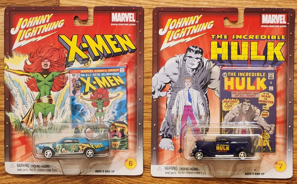 Johnny Lightning Marvel Comics Cars Hulk "33 Ford Delivery & X-Men MIP 2002 - Image 1 of 1