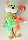PEACE BEAR #4053 BEANIE BABY MWMTS GREAT COLORS!!  #102 IN TUSH TAG !!