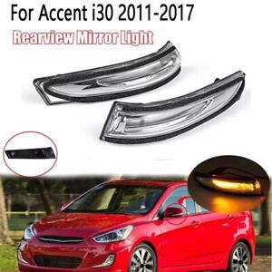 For  Accent I30 2011-2017 Left Dynamic LED Turn  Light Sequential Rearview 5671