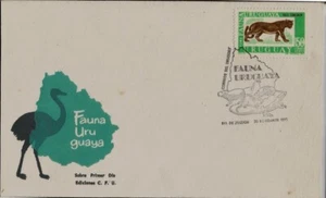 Wild Cats Puma Marine Life Uruguay First Day Cover FDC 1970 Ersttagbrief - Picture 1 of 3