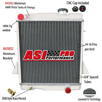 4 Row Core Aluminum Radiator for 1968 1969 1970 1971 1972 1973 1974 Triumph TR6 - Image 1 of 4