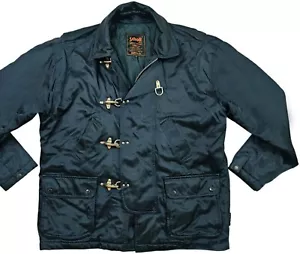HOT VTG Men's SCHOTT FIREMAN 985-31 DUFFLE PARKA METAL CLASP LINED NAVY Jacket M - Picture 1 of 17