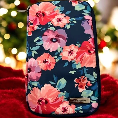 Travelon RFID Blocking Passport Zip Wallet Mod Floral 5.5" x 8" x 0.75"- - Image 1 of 4