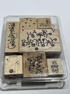 Stampin! Up wooden stamp sets - set of 7 Birthday - Picture 1 of 4