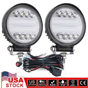 Par de cápsulas de trabajo LED de 5 pulgadas combo haz ámbar niebla ATV camión con cable - Imagen 1 de 18