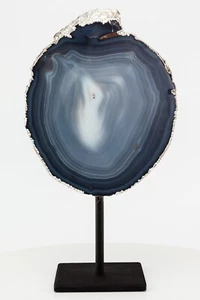 Polished Agate Geode Slice on Stand Natural Slab Crystal Quartz 4.34 lbs H1191 - Picture 1 of 12
