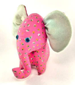 Pink Elephant Flowers Trunk Up Stuffed Plush Animal Avon VTG Garlanda Fragrance  - Picture 1 of 8