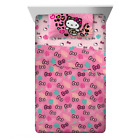 Hello Kitty Kids Full Size Sheet Set, Pink, Sanrio Pink Bow (twin Or Full)