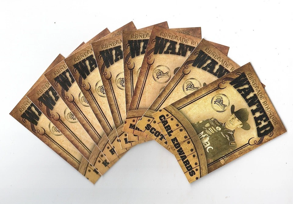 2009 Wheels Main Event Nascar Renegade Rounder Wanted Insert Complete Set 1-9 - Image 1 of 4