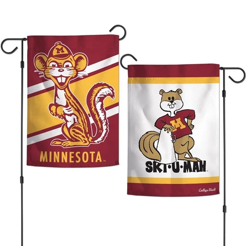 MINNESOTA GOLDEN GOPHERS SKI U MAN VAULT 12"X18" 2 SIDED GARDEN FLAG WINCRAFT Cover