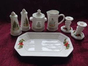 Bandeja de pan Pfaltzgraff CHRISTMAS HERITAGE, crmr, azúcar, sal, pimienta, candelabros - Imagen 1 de 6