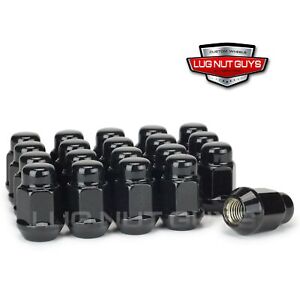 20pc Lug Nut Set Bulge Acorn 12x1.5 Black 19mm Hex fits Honda Acura