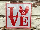 Metal Coop Sign LOVE Chicken Poultry Purina Promo Advertising Backyard Chickens