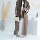 Islamic Abaya Open Cardigan Muslim Women Long Maxi Dress Dubai Kaftan Arab Gown