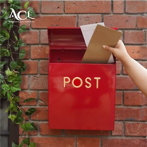 Post Box Red Wall Mounted Large Letter Contemporary Mailbox Outdoor Letterbox - Picture 1 of 8
