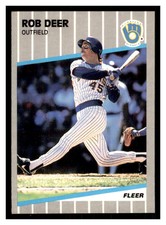 1989 Fleer #184 ROB DEER Milwaukee Brewers ~D8H