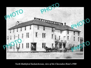 ANTIGUA FOTO HISTÓRICA 8x6 DEL NORTE BATTLEFORD SASKATCHEWAN CLARENDON HOTEL c1900 - Imagen 1 de 1