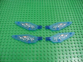 4x LEGO Trans-Dk Blue Insectoid Wing SMALL LEFT & RIGHT 6905 6969 #30231pb01 02