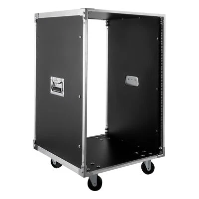 19 Inch 16U 4 Post Server Rack Open Frame Rolling Network Data Rack w/ Casters - Image 1 of 4