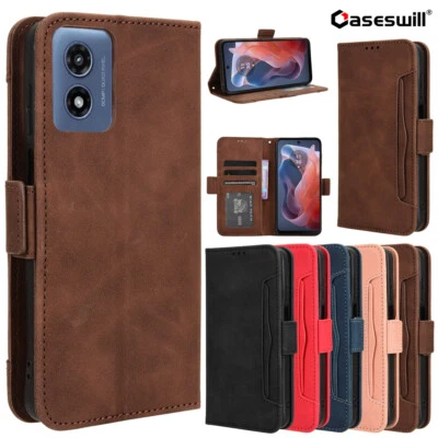 For Motorola Moto G 5G (2025) (2024) Retro Leather Card Holder Wallet Case Cover - Image 1 of 4