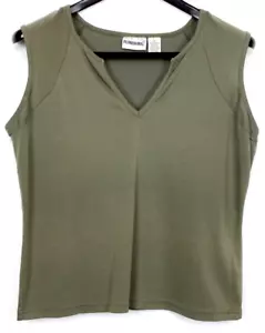 FASHION BUG Size XL Women's Top Pullover Sleeveless V Neck Green - Picture 1 of 4